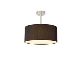 DK0253  Baymont 40cm Semi Flush 1 Light Satin Nickel, Black